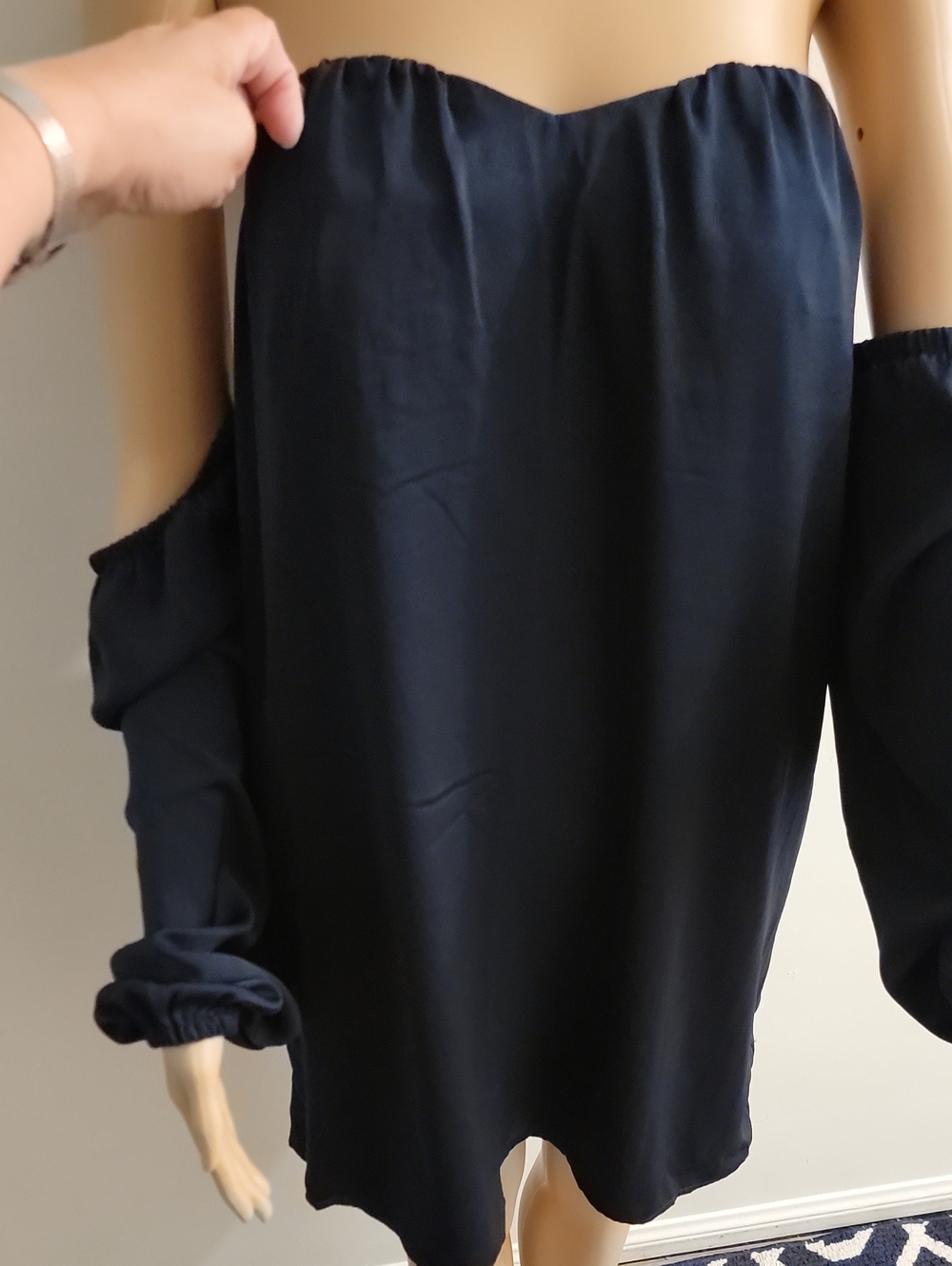 Banana Republic Navy Blue Off-Shoulder Mini Dress